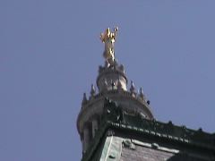 zoom at top of building