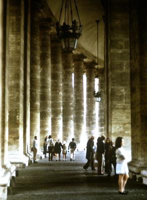 Bernini, Gian Lorenzo, d. 1680 -Title- Piazza San Pietro -Complex- Vatican -Location- Rome, Italy -Date- 1655-1667 -View- Ext- View towards St. Peter's