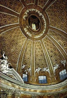 Bernini, Gian Lorenzo, d. 1680 -Title- San Andrea al Quirinale -Location- Rome, Italy -Date- 1658-1670 -View- Int- Dome -Building Type- Churches
