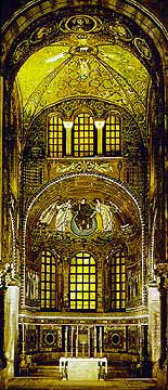 S. Vitale, Ravenna. Mosaics of the presbytery area. Marble and opus sectile