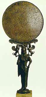 Mirror with Figure of a Woman from Sparta, 6th B.C.