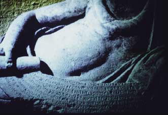 Sarcophagus of Laris Pulena, Nenfro, detail.