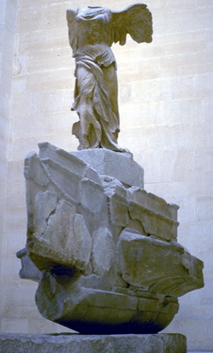 Nike (Victory) of Samothrace, from the Sanctuary of the Great Gods, Samothrace. Marble, 190 BCE