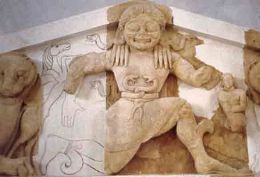 Medusa, fragment of sculpture from the west pediment of the Temple of Artemis, Korkyra
