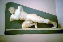 Warriors from the east pediment, Peisistratid Temple to Athena on the Acropolis. (Athens, Acropolis Museum) c520 BC) Parian marble