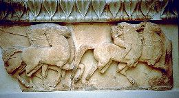Battle of Gods and Giants, Frieze of Siphnian Treasury, Delphi (c530 BC)