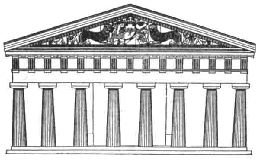 Reconstruction of the west pediment of the Temple of Artemis, Korkyra (Corfu), 600-580 BCE