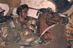 Alexander the Great Confronts Darius III at the Battle of Issos, Roman mosaic copy after a Greek painting of 310 BC