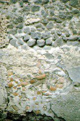 Wall made of brick and rubble