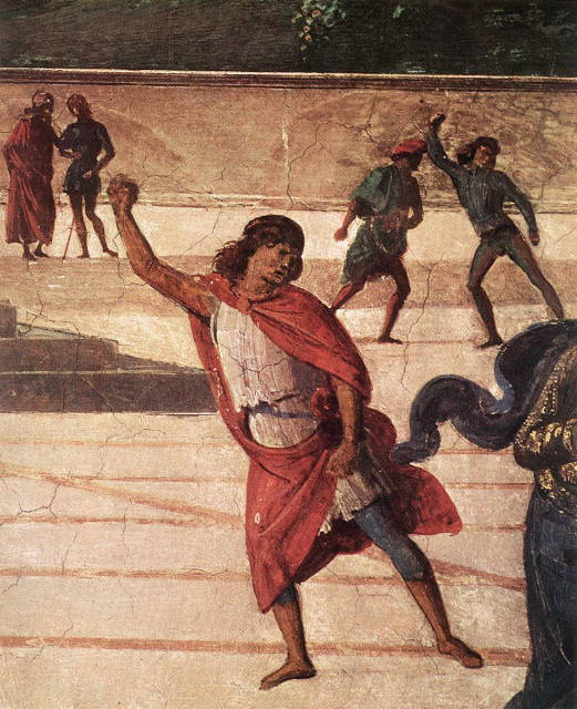 Perugino-Christ Handing the Keys to St. Peter (detail)-1481-82-Fresco-Cappella Sistina, Vatican