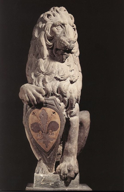 Donatello-Marzocco-c. 1419-Stone, height- 135,5 cm-Museo Nazionale del Bargello, Florence
