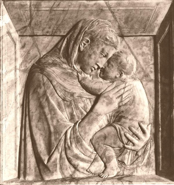 Donatello-Pazzi Madonna-1420-30s-Marble, 74,5 x 69,5 cm-Staatliche Museen, Berlin