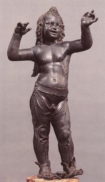 Donatello-Allegoric Figure of a Boy (Atys), front view-1430s-Bronze, height- 104 cm-Museo Nazionale del Bargello, Florence