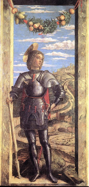 Mantegna-St George-c. 1460-Tempera on panel, 66 x 32 cm-Gallerie dell'Accademia, Venice
