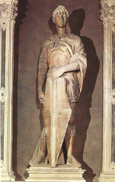 donatello-St George-c. 1416-Marble, height 214 cm-Museo Nazionale del Bargello, Florence