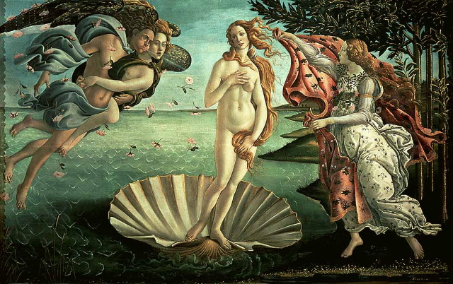 botticelli-The Birth of Venus-c. 1485-Tempera on canvas, 172.5 x 278.5 cm-Galleria degli Uffizi, Florence