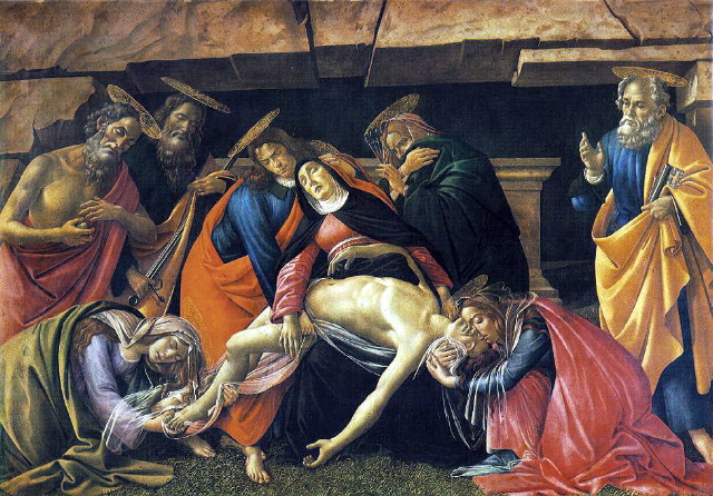 Botticelli-Lamentation over the Dead Body of Christ-1495-Tempera on wood, 140 x 207 cm-Alte Pinakothek, Munich