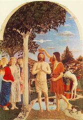 della FRANCESCA-Baptism of Christ-1448-50-Tempera on panel, 167 x 116 cm-National Gallery, London