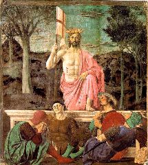 della FRANCESCA-Resurrection-1463-65-Mural in fresco and tempera, 225 x 200 cm-Pinacoteca Comunale, Sansepolcro