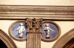 Brunelleschi, Filippo1374-1447 -Creator- Robbia, Andrea della,1435-1525 -Title- Ospedale degli Innocenti -Variant Title- Hospital of the Innocents -Location- Florence, Italy -Date- 1419 
