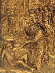 GHIBERTI-Creation of Adam (detail of a panel from the eastern door)-1425-52-Bronze-Baptistry, Florence