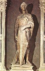 donatello-St George-c. 1416-Marble, height 214 cm-Museo Nazionale del Bargello, Florence