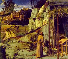 Bellini-St Francis in Ecstasy-1480-85-Oil on panel, Frick Collection New York