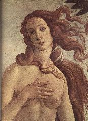 botticelli-The Birth of Venus (detail)-c. 1485-Tempera on canvas, 172.5 x 278.5 cm (full painting)-Galleria degli Uffizi, Florence-