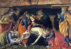 Botticelli-Lamentation over the Dead Body of Christ-1495-Tempera on wood, 140 x 207 cm-Alte Pinakothek, Munich