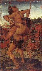 POLLAIOLO-Hercules and Antaeus-c. 1475-Tempera on wood, 16 x 9 cm-Galleria degli Uffizi, Florenc