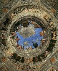 mantegna-Ceiling Oculus-1471-74Fresco, diameter- 270 cm Camera degli Sposi, Ducal Palace, Mantua
