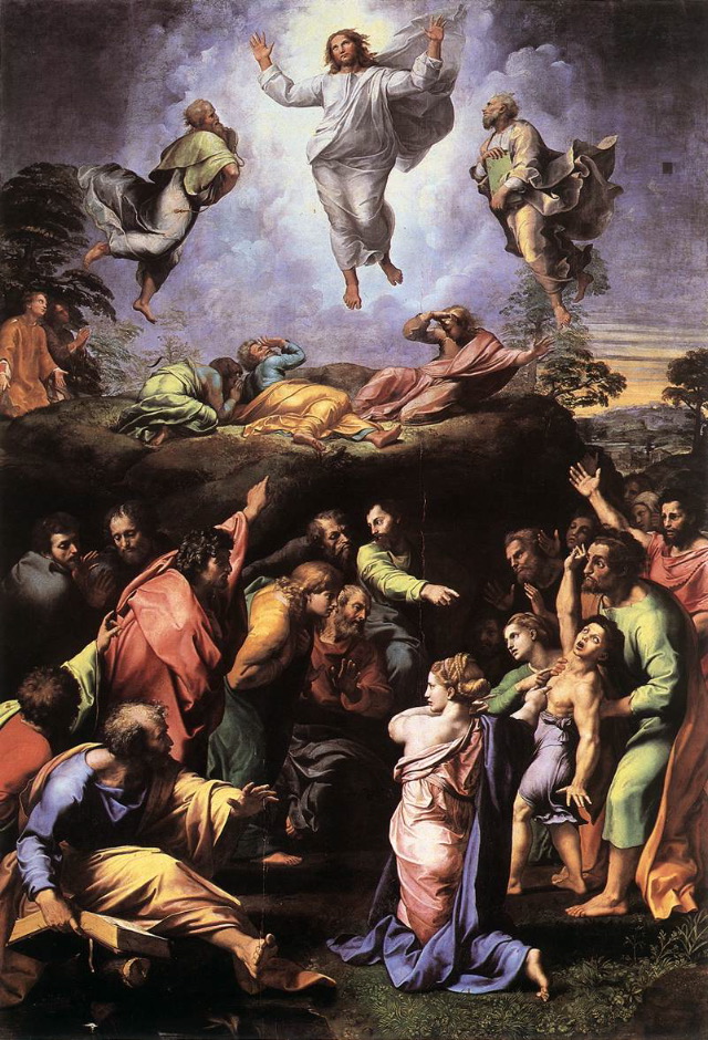 Raphael- The Transfiguration-1518-20-Oil on wood, 405 x 278 cm-Pinacoteca, Vatican