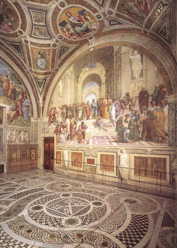 Raphael- View of the Stanza della Segnatura-1510-11---Stanza della Segnatura, Palazzi Pontifici, Vatican