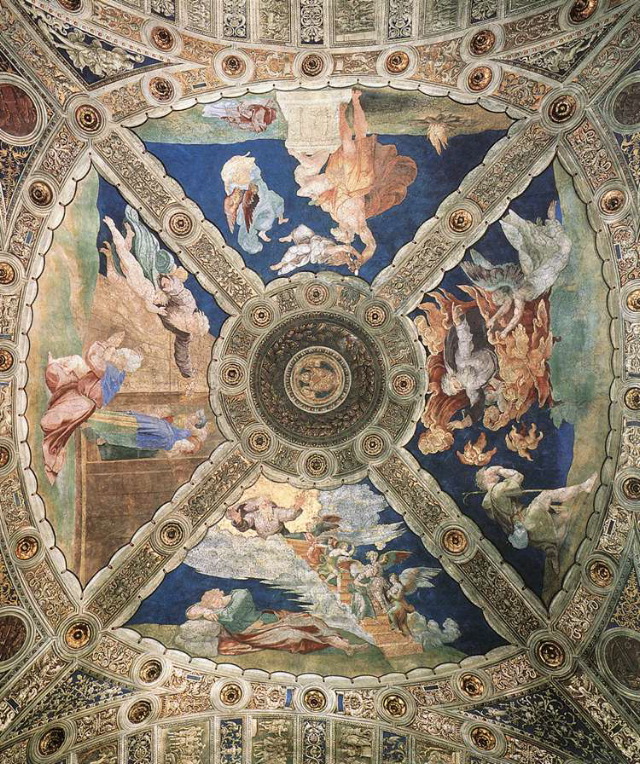 Raphael- Ceiling-1513-14-Fresco-Stanza di Eliodoro, Palazzi Pontifici, Vatican