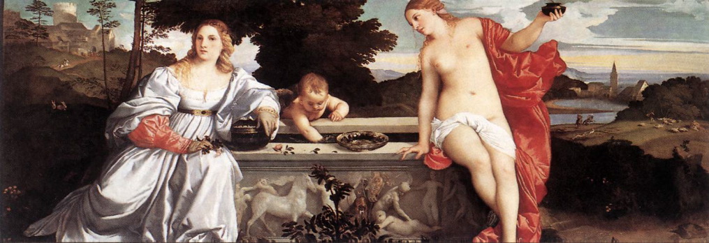 Titian- Sacred and Profane Love-1514-Oil on canvas, 118 x 279 cm-Galleria Borghese, Rome
