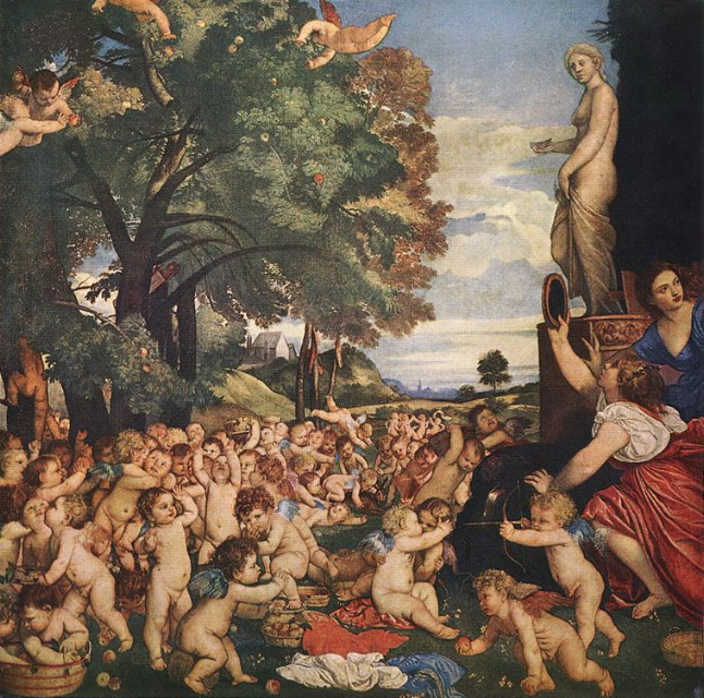 Titian- Worship of Venus-1519-Oil on canvas, 172 x 175 cm-Museo del Prado, Madrid
