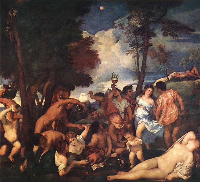 Titian- The Andrians (Bacchanalia)-c. 1525-Oil on canvas, 175 x 193 cm-Museo del Prado, Madrid
