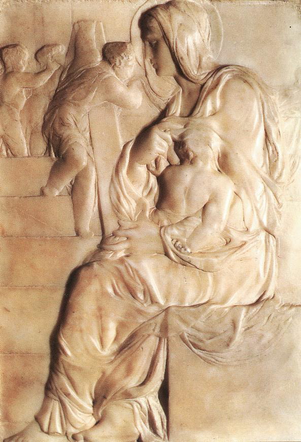 michelangelo- Madonna of the Stairs-1490-92-Marble, 55,5 x 40 cm-Casa Buonarroti, Florence-