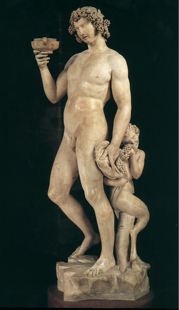michelangelo- Bacchus 1497-Marble, height- 203 cm-Museo Nazionale del Bargello, Florence