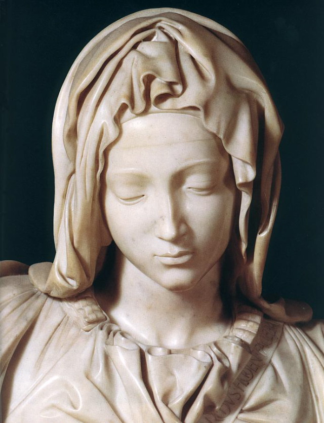 michelangelo- Pietà (detail)-1499-Marble-Basilica di San Pietro, Vatican