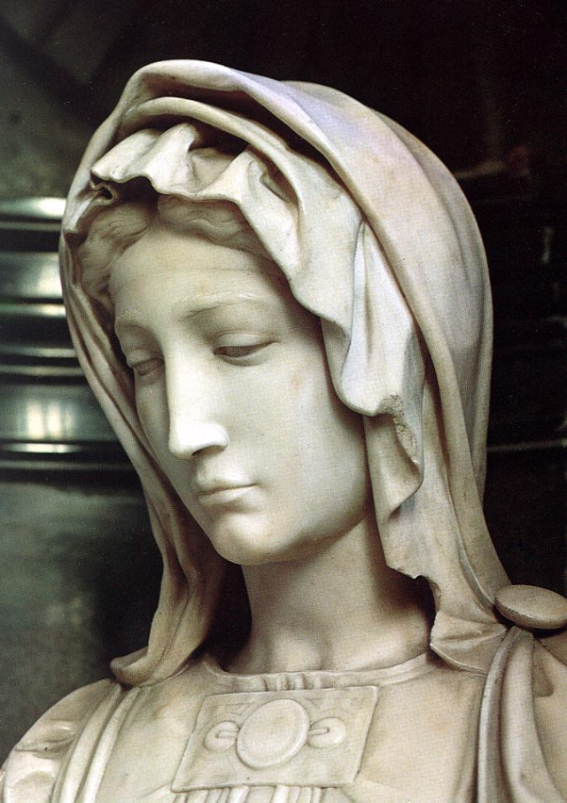 michelangelo- Madonna and Child (detail)-1501-05-Marble-Notre Dame, Bruges