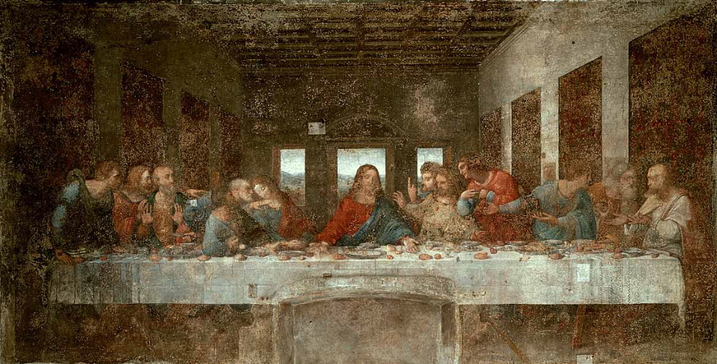 da vinci- (detail)The Last Supper-1498-Fresco, 460 x 880 cm-Convent of Santa Maria delle Grazie (Refectory), Milan