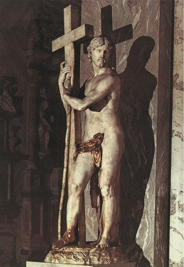 michelangelo- Christ Carrying the Cross-1521-Marble, height 205 cm-Santa Maria sopra Minerva, Rome