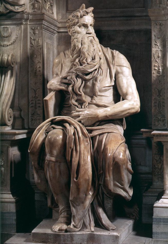 michelangelo- Moses-1515-Marble, height 235 cm-S. Pietro in Vincoli, Rome