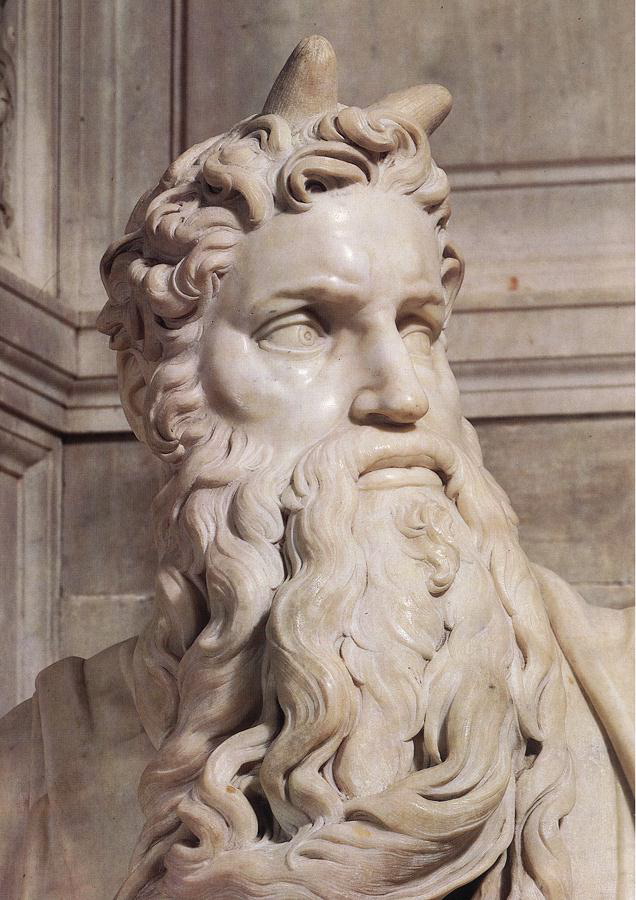 michelangelo- Moses (detail)-1515-Marble-S. Pietro in Vincoli, Rome