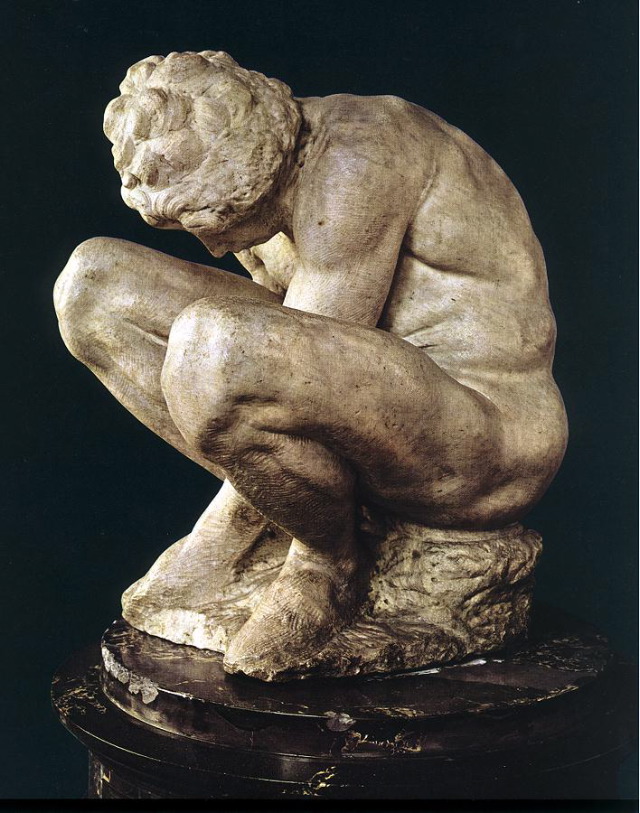 michelangelo- Crouching Boy-1530-33-Marble, height- 54 cm-The Hermitage, St. Petersburg