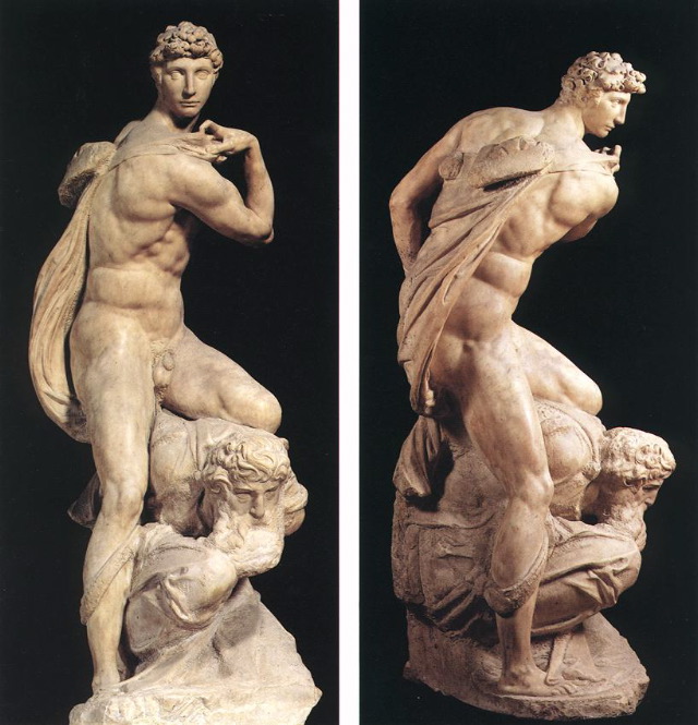 michelangelo- Victory-1532-34-Marble, height- 261 cm-Palazzo Vecchio, Florence