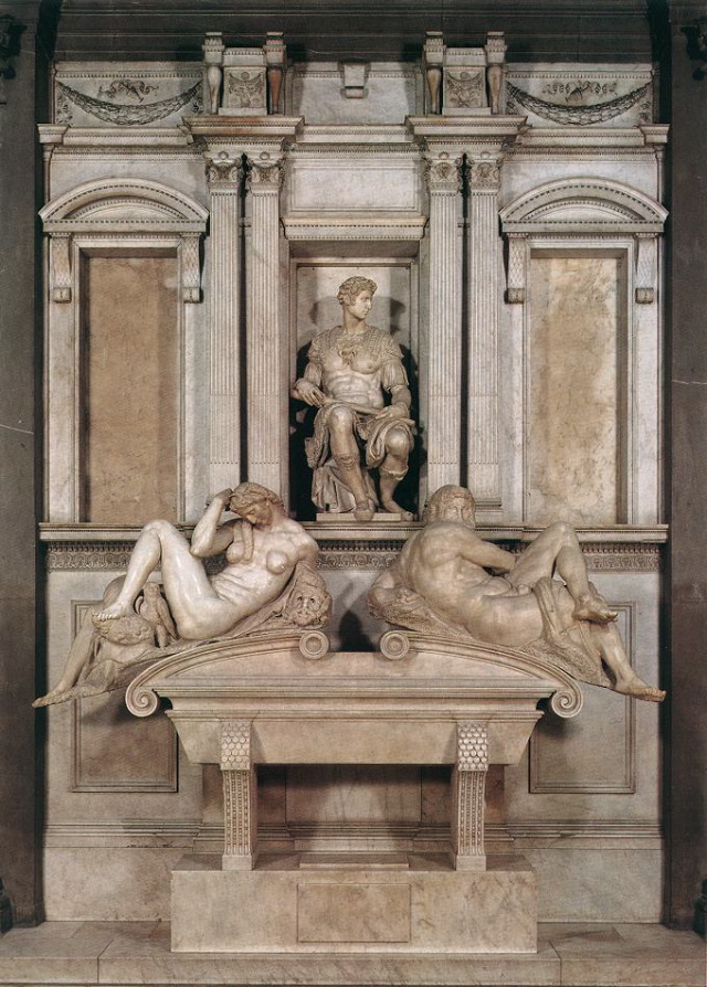michelangelo- Tomb of Giuliano de' Medici-1526-33-Marble, 630 x 420 cm-Sagrestia Nuova, San Lorenzo, Florence