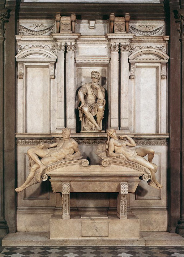 michelangelo- Tomb of Lorenzo de' Medici-1524-31-Marble, 630 x 420 cm-Sagrestia Nuova, San Lorenzo, Florence