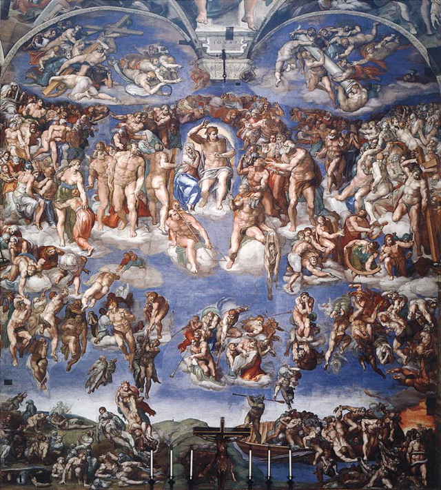 michelangelo- Last Judgment-1537-41-Fresco, 1370 x 1220 cm-Cappella Sistina, Vatican